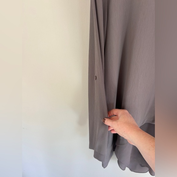 SOFT SURROUNDINGS Asymmetric Mayfair Tunic Top Lagenlook Boho Art Wear Gray Sz L - Picture 10 of 15